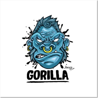 Cool Gorilla Head Posters and Art